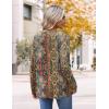 imageHOTOUCH Womens Fall Tunics Long Sleeve Tops Cross V Neck Shirts Loose Casual Blouses with Decor ButtonEthnic Print