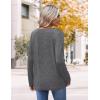 imageHOTOUCH Womens Fall Tunics Long Sleeve Tops Cross V Neck Shirts Loose Casual Blouses with Decor ButtonGrey