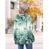 imageHOTOUCH Womens Fall Tunics Long Sleeve Tops Cross V Neck Shirts Loose Casual Blouses with Decor ButtonLight Green Floral