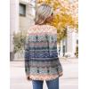 imageHOTOUCH Womens Fall Tunics Long Sleeve Tops Cross V Neck Shirts Loose Casual Blouses with Decor ButtonPink Blue Floral