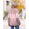 imageHOTOUCH Womens Fall Tunics Long Sleeve Tops Cross V Neck Shirts Loose Casual Blouses with Decor ButtonPink Floral