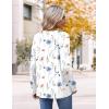 imageHOTOUCH Womens Fall Tunics Long Sleeve Tops Cross V Neck Shirts Loose Casual Blouses with Decor ButtonWhite Floral