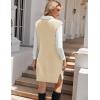imageHOTOUCH Womens V Neck Sweater Vest Dress Oversized Sleeveless Casual Pullover Sweater Fall Winter Knit Slit Short DressApricot