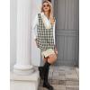 imageHOTOUCH Womens V Neck Sweater Vest Dress Oversized Sleeveless Casual Pullover Sweater Fall Winter Knit Slit Short DressApricot Houndstooth