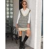 imageHOTOUCH Womens V Neck Sweater Vest Dress Oversized Sleeveless Casual Pullover Sweater Fall Winter Knit Slit Short DressApricot Houndstooth