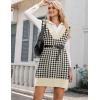 imageHOTOUCH Womens V Neck Sweater Vest Dress Oversized Sleeveless Casual Pullover Sweater Fall Winter Knit Slit Short DressApricot Houndstooth
