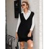 imageHOTOUCH Womens V Neck Sweater Vest Dress Oversized Sleeveless Casual Pullover Sweater Fall Winter Knit Slit Short DressBlack