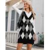 imageHOTOUCH Womens V Neck Sweater Vest Dress Oversized Sleeveless Casual Pullover Sweater Fall Winter Knit Slit Short DressBlack Diamond
