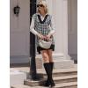 imageHOTOUCH Womens V Neck Sweater Vest Dress Oversized Sleeveless Casual Pullover Sweater Fall Winter Knit Slit Short DressBlack Houndstooth