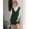 imageHOTOUCH Womens V Neck Sweater Vest Dress Oversized Sleeveless Casual Pullover Sweater Fall Winter Knit Slit Short DressDark Green