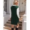 imageHOTOUCH Womens V Neck Sweater Vest Dress Oversized Sleeveless Casual Pullover Sweater Fall Winter Knit Slit Short DressDark Green