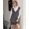imageHOTOUCH Womens V Neck Sweater Vest Dress Oversized Sleeveless Casual Pullover Sweater Fall Winter Knit Slit Short DressDark Grey