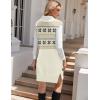 imageHOTOUCH Womens V Neck Sweater Vest Dress Oversized Sleeveless Casual Pullover Sweater Fall Winter Knit Slit Short DressFair Isle