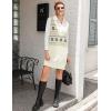 imageHOTOUCH Womens V Neck Sweater Vest Dress Oversized Sleeveless Casual Pullover Sweater Fall Winter Knit Slit Short DressFair Isle