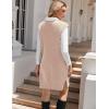 imageHOTOUCH Womens V Neck Sweater Vest Dress Oversized Sleeveless Casual Pullover Sweater Fall Winter Knit Slit Short DressKhaki