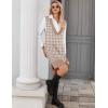 imageHOTOUCH Womens V Neck Sweater Vest Dress Oversized Sleeveless Casual Pullover Sweater Fall Winter Knit Slit Short DressKhaki Houndstooth
