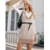 imageHOTOUCH Womens V Neck Sweater Vest Dress Oversized Sleeveless Casual Pullover Sweater Fall Winter Knit Slit Short DressKhaki Houndstooth