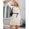 imageHOTOUCH Womens V Neck Sweater Vest Dress Oversized Sleeveless Casual Pullover Sweater Fall Winter Knit Slit Short DressLight Khaki Houndstooth