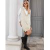 imageHOTOUCH Womens V Neck Sweater Vest Dress Oversized Sleeveless Casual Pullover Sweater Fall Winter Knit Slit Short DressLight Khaki Houndstooth