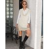 imageHOTOUCH Womens V Neck Sweater Vest Dress Oversized Sleeveless Casual Pullover Sweater Fall Winter Knit Slit Short DressLight Khaki Houndstooth