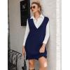 imageHOTOUCH Womens V Neck Sweater Vest Dress Oversized Sleeveless Casual Pullover Sweater Fall Winter Knit Slit Short DressNavy Blue