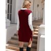 imageHOTOUCH Womens V Neck Sweater Vest Dress Oversized Sleeveless Casual Pullover Sweater Fall Winter Knit Slit Short DressWine Red