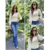 imageHOTOUCH Sweaters for Women 2025 Fall Trendy Tops Casual Puff Sleeve Square Neck Cute Tunic Pullover Blouses XSXXL02apricot