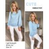 imageHOTOUCH Sweaters for Women 2025 Fall Trendy Tops Casual Puff Sleeve Square Neck Cute Tunic Pullover Blouses XSXXL02baby Blue