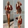imageHOTOUCH Sweaters for Women 2025 Fall Trendy Tops Casual Puff Sleeve Square Neck Cute Tunic Pullover Blouses XSXXL02caramel