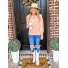 imageHOTOUCH Sweaters for Women 2025 Fall Trendy Tops Casual Puff Sleeve Square Neck Cute Tunic Pullover Blouses XSXXL02coral Pink