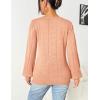 imageHOTOUCH Sweaters for Women 2025 Fall Trendy Tops Casual Puff Sleeve Square Neck Cute Tunic Pullover Blouses XSXXL02coral Pink