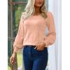 imageHOTOUCH Sweaters for Women 2025 Fall Trendy Tops Casual Puff Sleeve Square Neck Cute Tunic Pullover Blouses XSXXL02coral Pink