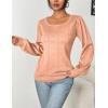 imageHOTOUCH Sweaters for Women 2025 Fall Trendy Tops Casual Puff Sleeve Square Neck Cute Tunic Pullover Blouses XSXXL02coral Pink