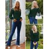 imageHOTOUCH Sweaters for Women 2025 Fall Trendy Tops Casual Puff Sleeve Square Neck Cute Tunic Pullover Blouses XSXXL02green