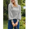 imageHOTOUCH Sweaters for Women 2025 Fall Trendy Tops Casual Puff Sleeve Square Neck Cute Tunic Pullover Blouses XSXXL02light Grey