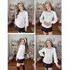 imageHOTOUCH Sweaters for Women 2025 Fall Trendy Tops Casual Puff Sleeve Square Neck Cute Tunic Pullover Blouses XSXXL02white