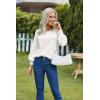imageHOTOUCH Sweaters for Women 2025 Fall Trendy Tops Casual Puff Sleeve Square Neck Cute Tunic Pullover Blouses XSXXL02white