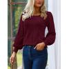 imageHOTOUCH Sweaters for Women 2025 Fall Trendy Tops Casual Puff Sleeve Square Neck Cute Tunic Pullover Blouses XSXXL02wine Red