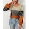 imageHOTOUCH Sweaters for Women 2025 Fall Trendy Tops Casual Puff Sleeve Square Neck Cute Tunic Pullover Blouses XSXXLBeige Grey Orange
