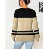 imageHOTOUCH Sweaters for Women 2025 Fall Trendy Tops Casual Puff Sleeve Square Neck Cute Tunic Pullover Blouses XSXXLBlack Beige