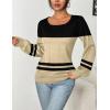 imageHOTOUCH Sweaters for Women 2025 Fall Trendy Tops Casual Puff Sleeve Square Neck Cute Tunic Pullover Blouses XSXXLBlack Beige