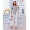 imageHOTOUCH Women Button Down Shirts 34 Sleeve Basic Business Dress Shirt Slim Fitted Classic V Neck Button Up Work Blouse TopsLight Grey