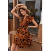 imageHOTOUCH Women Printed Dress for Summer Short Ruffle Sleeve Dress Tiered Mini Dress with PocketsBrick Red Flower Print