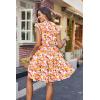 imageHOTOUCH Women Printed Dress for Summer Short Ruffle Sleeve Dress Tiered Mini Dress with PocketsDaisy Print