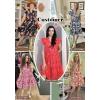 imageHOTOUCH Women Printed Dress for Summer Short Ruffle Sleeve Dress Tiered Mini Dress with PocketsPurple Flower Print