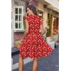 imageHOTOUCH Women Printed Dress for Summer Short Ruffle Sleeve Dress Tiered Mini Dress with PocketsRed Flower Print02