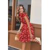 imageHOTOUCH Women Printed Dress for Summer Short Ruffle Sleeve Dress Tiered Mini Dress with PocketsRed Flower Print02