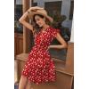 imageHOTOUCH Women Printed Dress for Summer Short Ruffle Sleeve Dress Tiered Mini Dress with PocketsRed Flower Print02