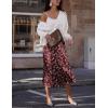 imageHOTOUCH Womens Midi Skirt High Waisted Solid Satin Dress Zipper Elegant Work SkirtsBf321