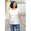 imageHOTOUCH Womens Short Sleeve Pullover Blouses Satin Silk Shirts Casual Loose Work Tunic Tops2pcs Caramelwhite